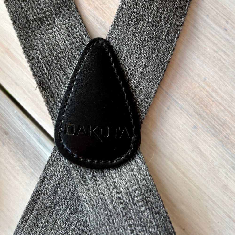 Men's Gray and Black Dakota Suspenders. One Size.